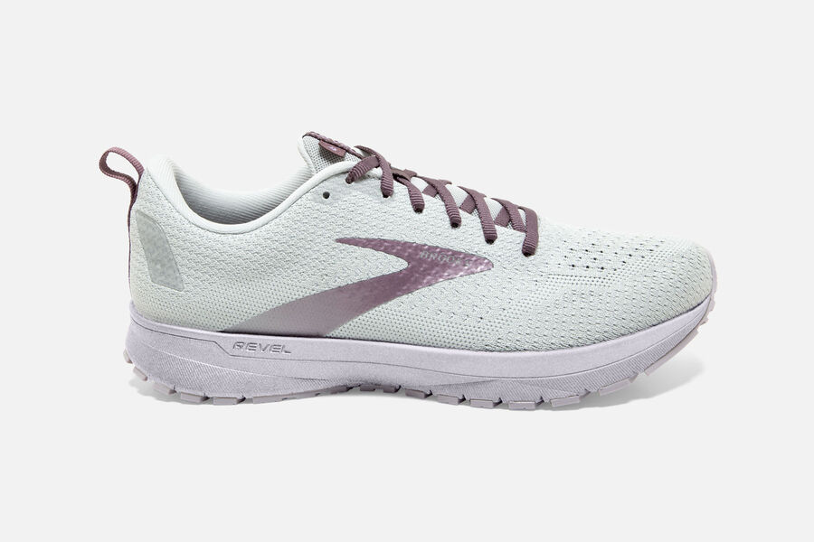 Brooks Women's Revel 4 Road Running Shoes Oyster/Lilac/Moonscape ( UXDAF3849 )